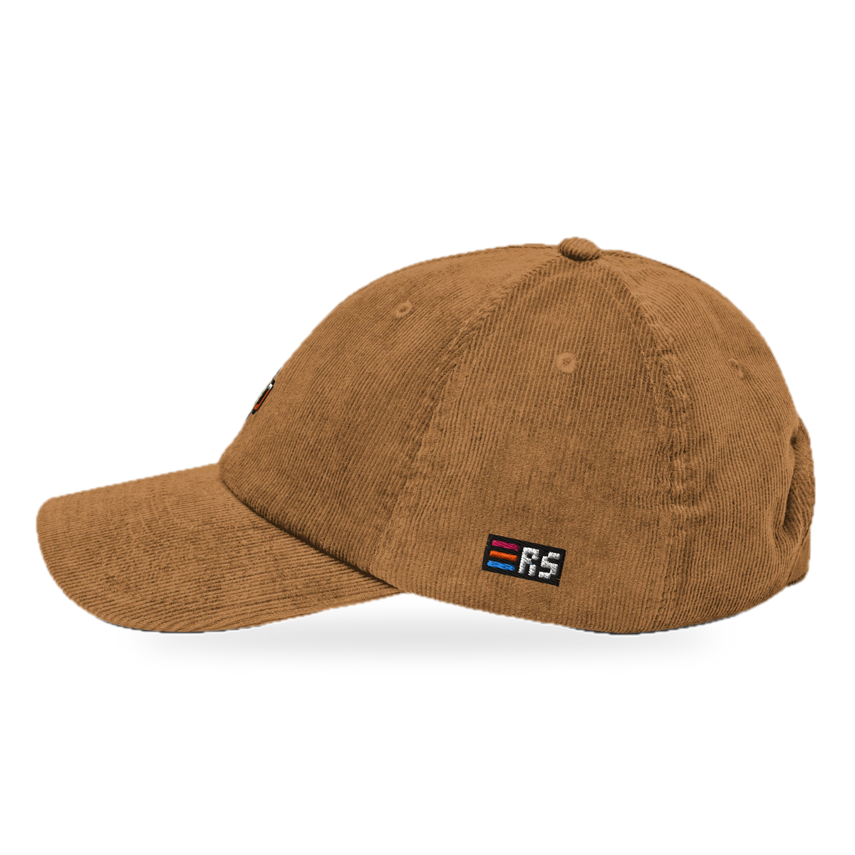Pixel Bier – Bestickte Cord Cap · Braun · Seite · freigestellt