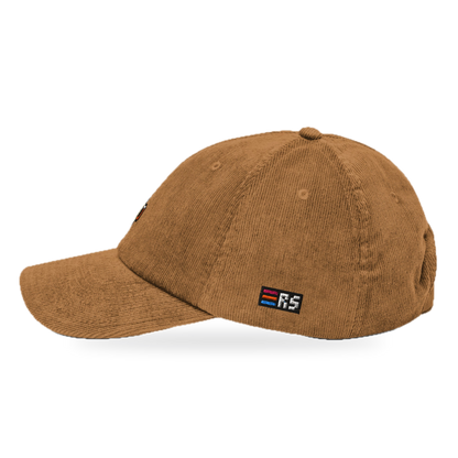 Pixel Bier – Bestickte Cord Cap · Braun · Seite · freigestellt