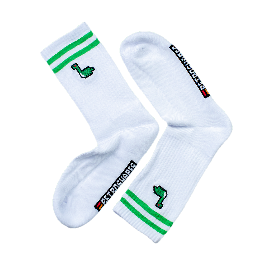 Pixel Dino – Bestickte Bio Baumwoll Socken · Standard · Produktdetail, Ansicht 1