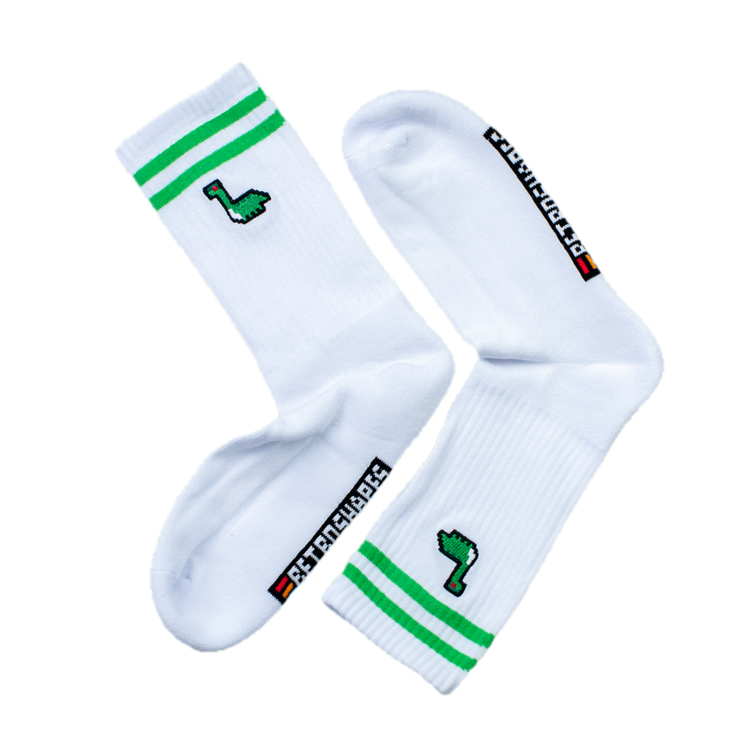 Pixel Dino – Bestickte Bio Baumwoll Socken · Standard · Produktdetail, Ansicht 1