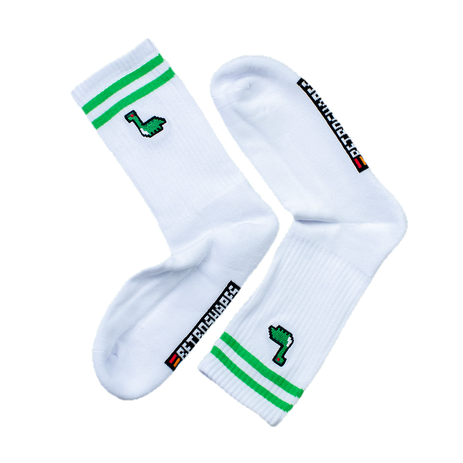 Pixel Dino – Bestickte Bio Baumwoll Socken · Standard · Produktdetail, Ansicht 1
