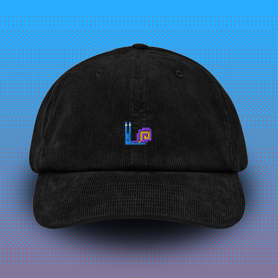 Pixel Schnecke – Bestickte Cord Cap