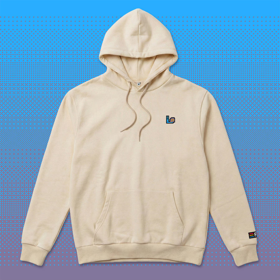 Pixel Schnecke – Bestickter Bio Hoodie