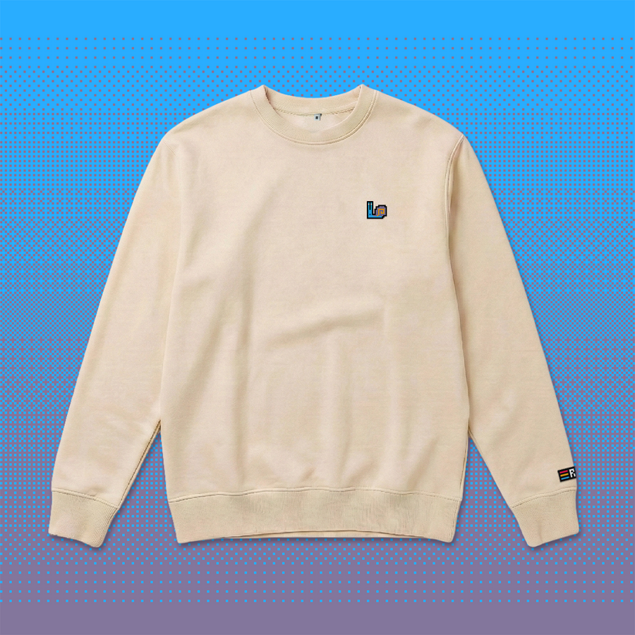Pixel Schnecke – Bestickter Bio Pullover