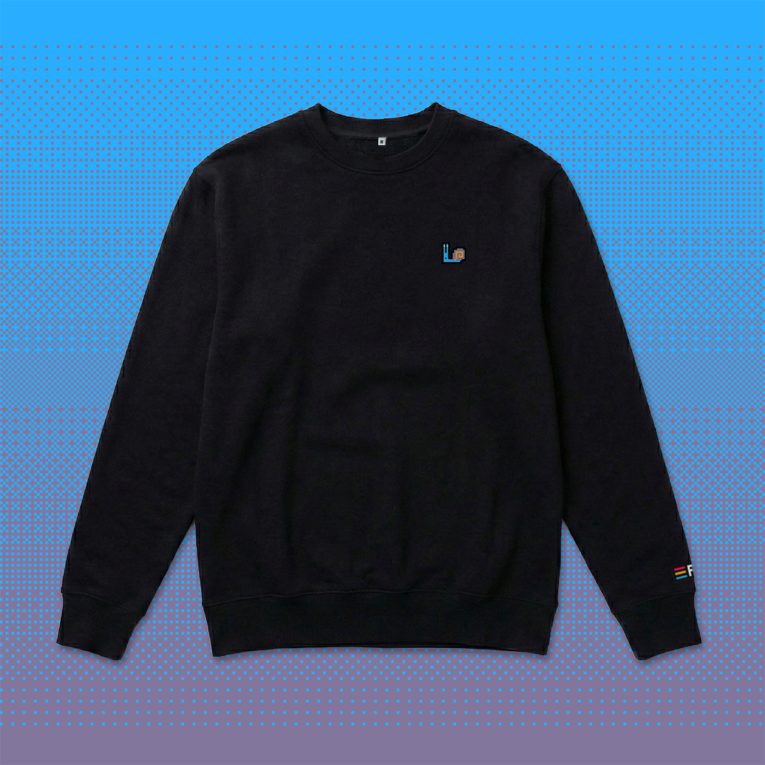 Pixel Schnecke – Bestickter Bio Pullover // No. 024