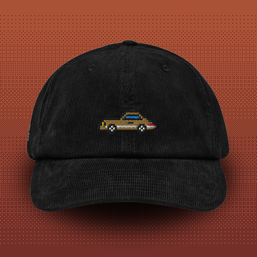 Pixel Sports Car – Embroidered Corduroy Cap // No. 018 
