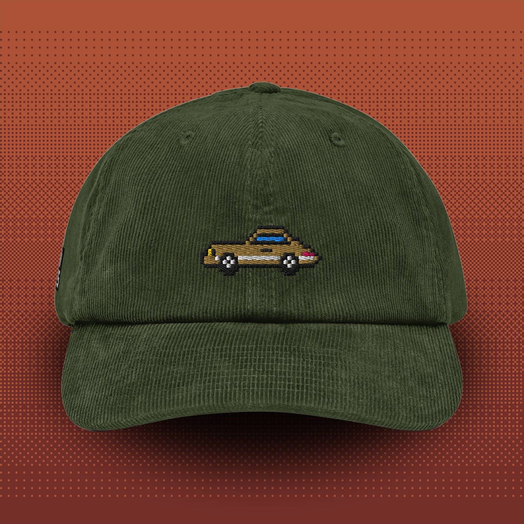 Pixel Sports Car – Embroidered Corduroy Cap // No. 018 