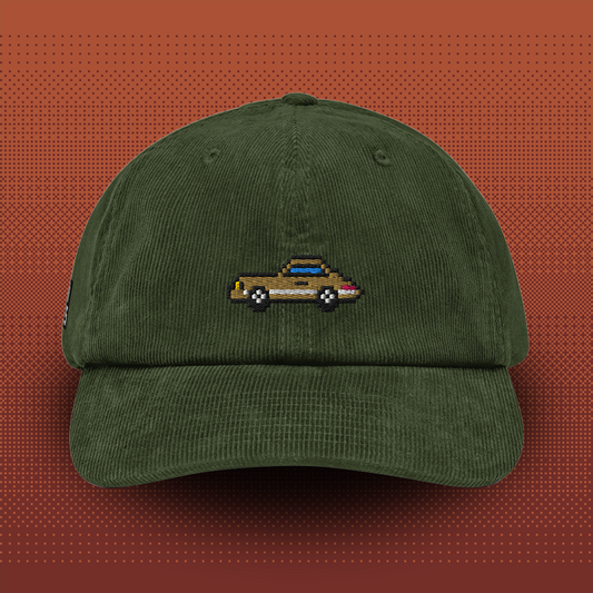 Pixel Sports Car – Embroidered Corduroy Cap // No. 018 
