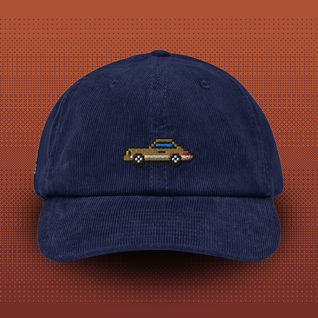 Pixel Sports Car – Embroidered Corduroy Cap // No. 018 