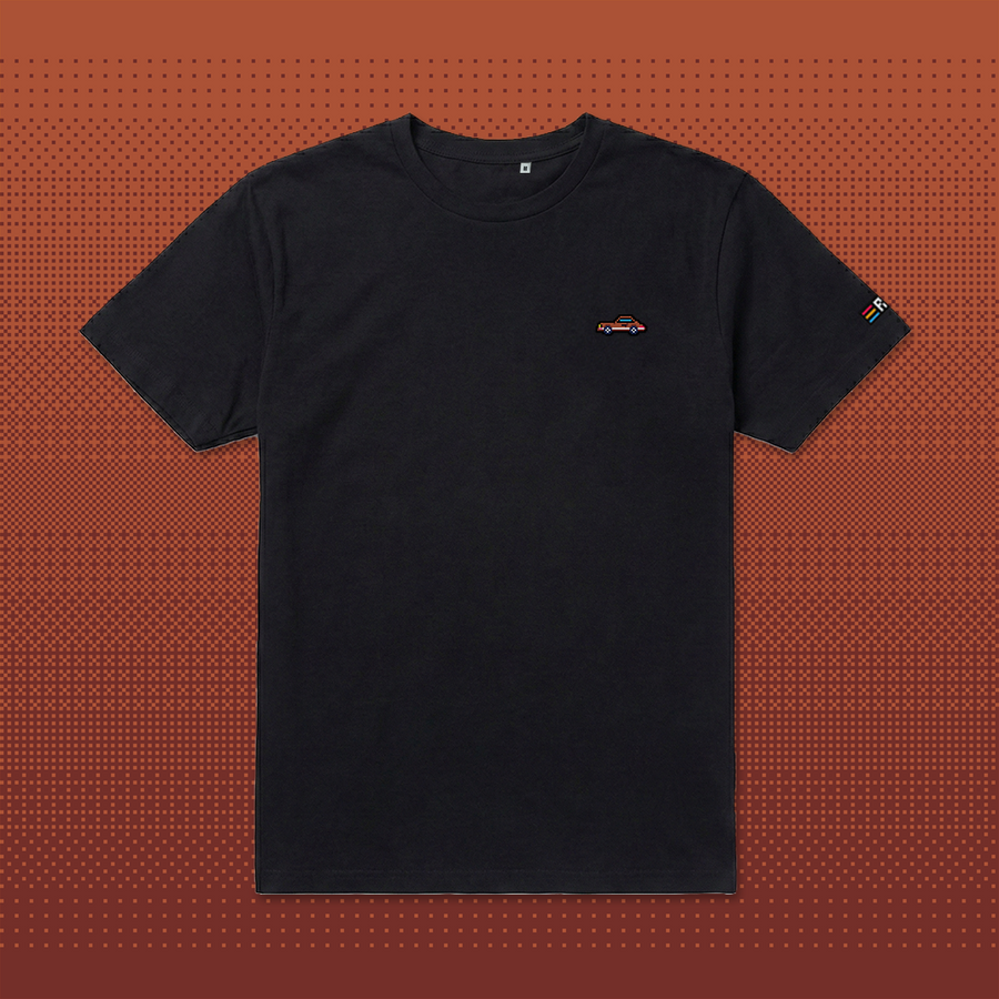 Pixel Sportwagen braun – Besticktes Bio T-Shirt