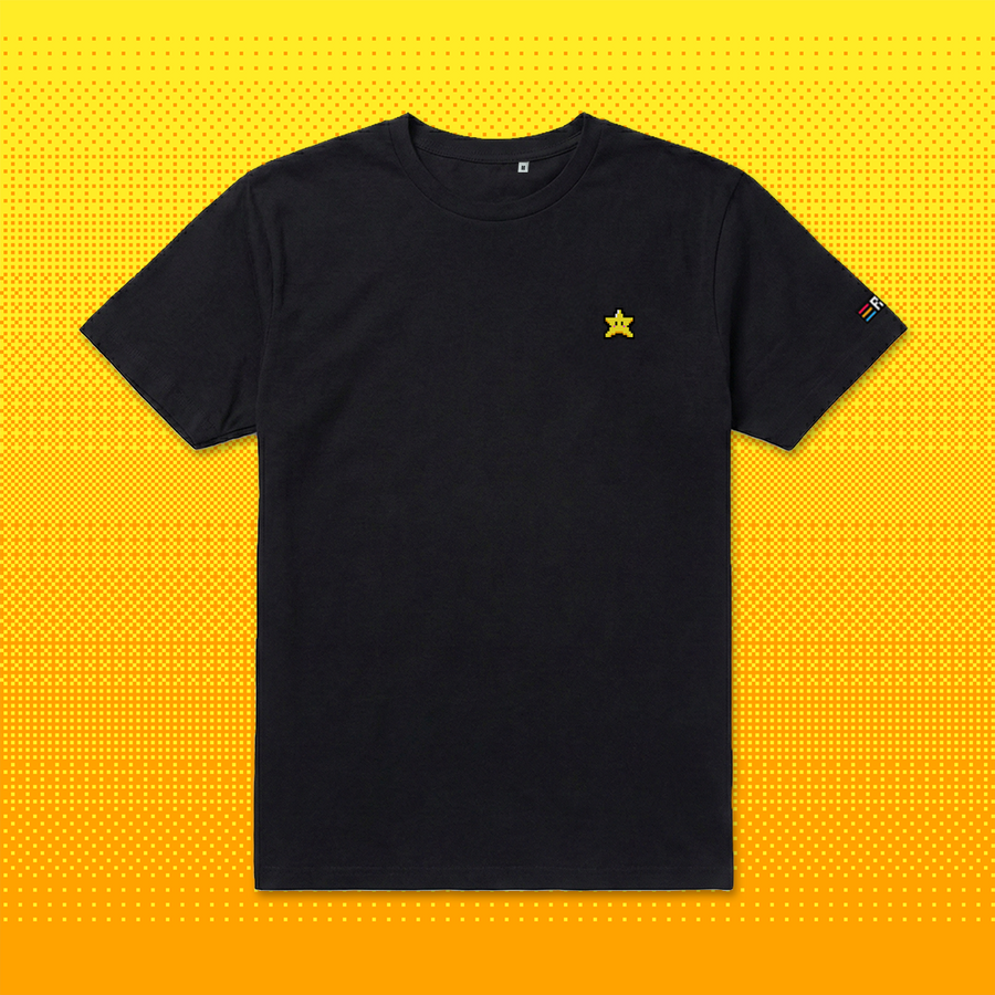 Pixel Stern – Besticktes Bio T-Shirt