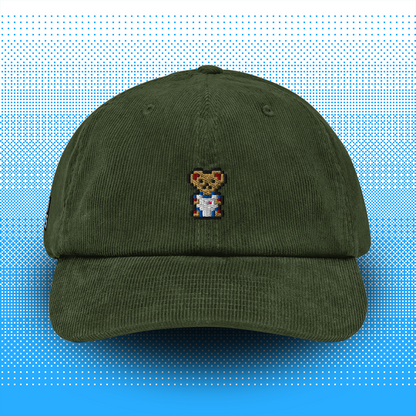 Pixel Bär "Zuffi" – Bestickte Cord Cap // No. 019