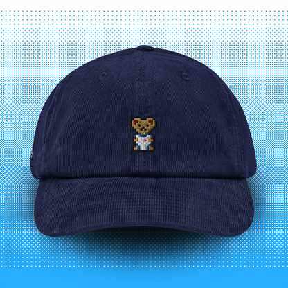 Pixel Bär "Zuffi" – Bestickte Cord Cap // No. 019