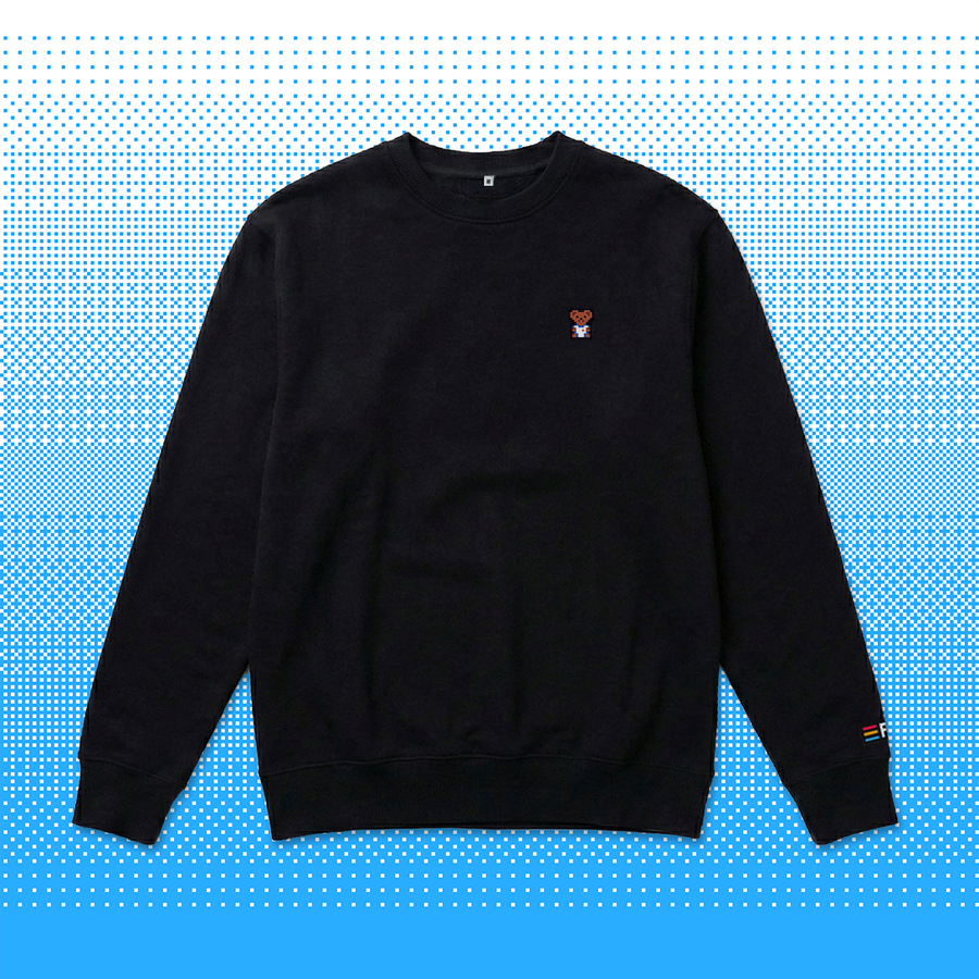 Pixel Bär "Zuffi" – Bestickter Bio Pullover
