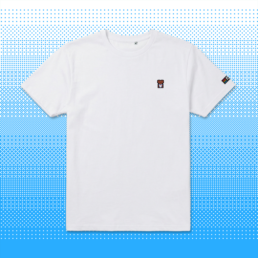 Pixel Bär "Zuffi" – Besticktes Bio T-Shirt
