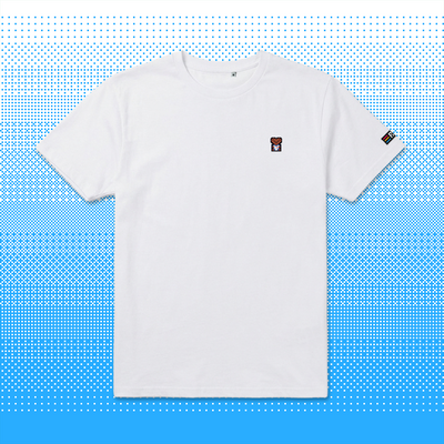 Pixel Bär "Zuffi" – Besticktes Bio T-Shirt // No. 019